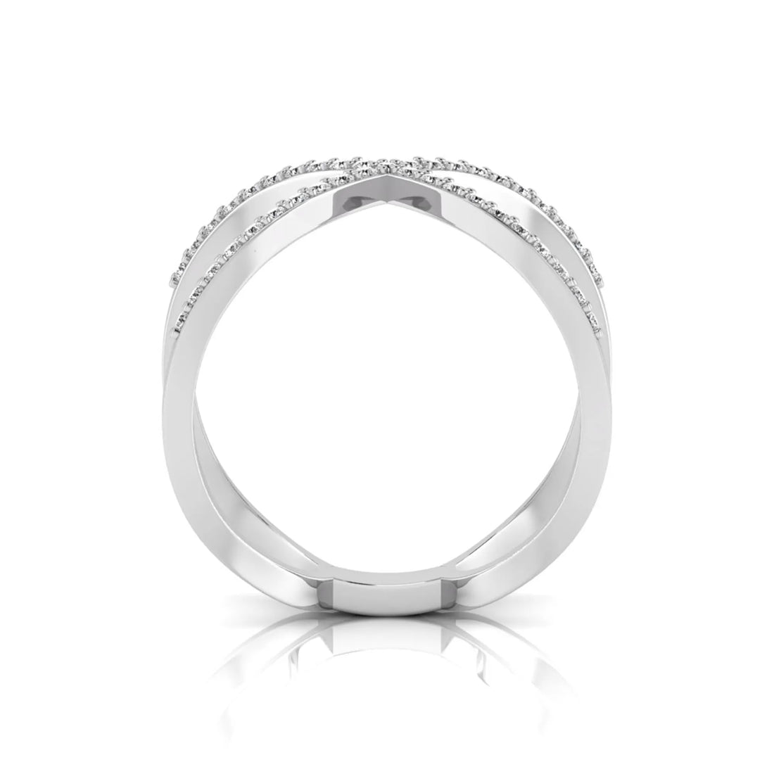 OctaPearl X-Over Stackable Lab Grown Diamond Pavé Engagement Ring