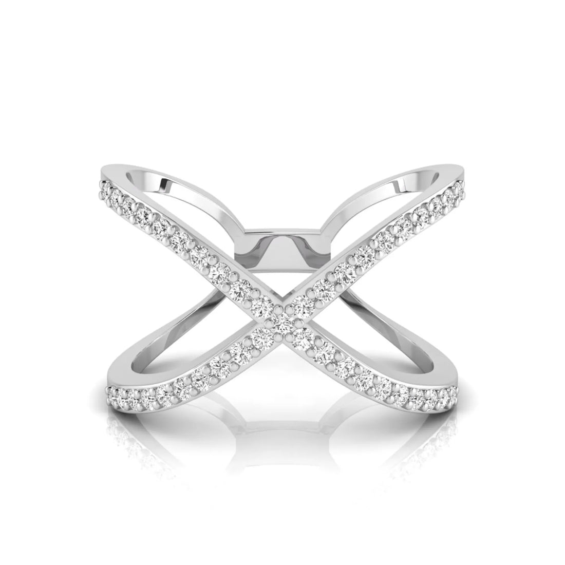OctaPearl X-Over Stackable Lab Grown Diamond Pavé Engagement Ring