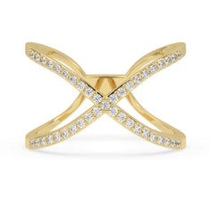 OctaPearl X-Over Stackable Lab Grown Diamond Pavé Engagement Ring