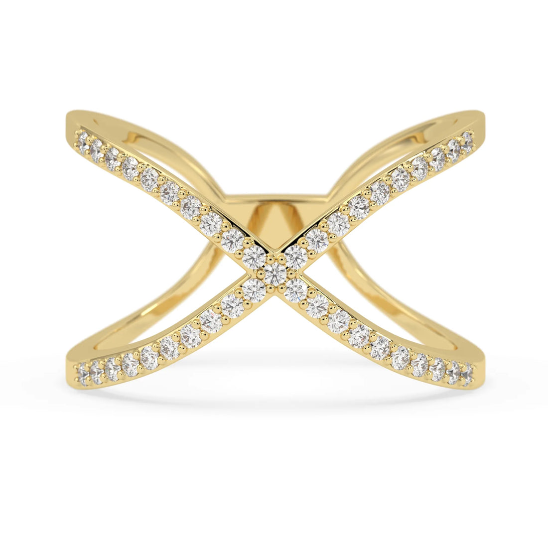 OctaPearl X-Over Stackable Lab Grown Diamond Pavé Engagement Ring