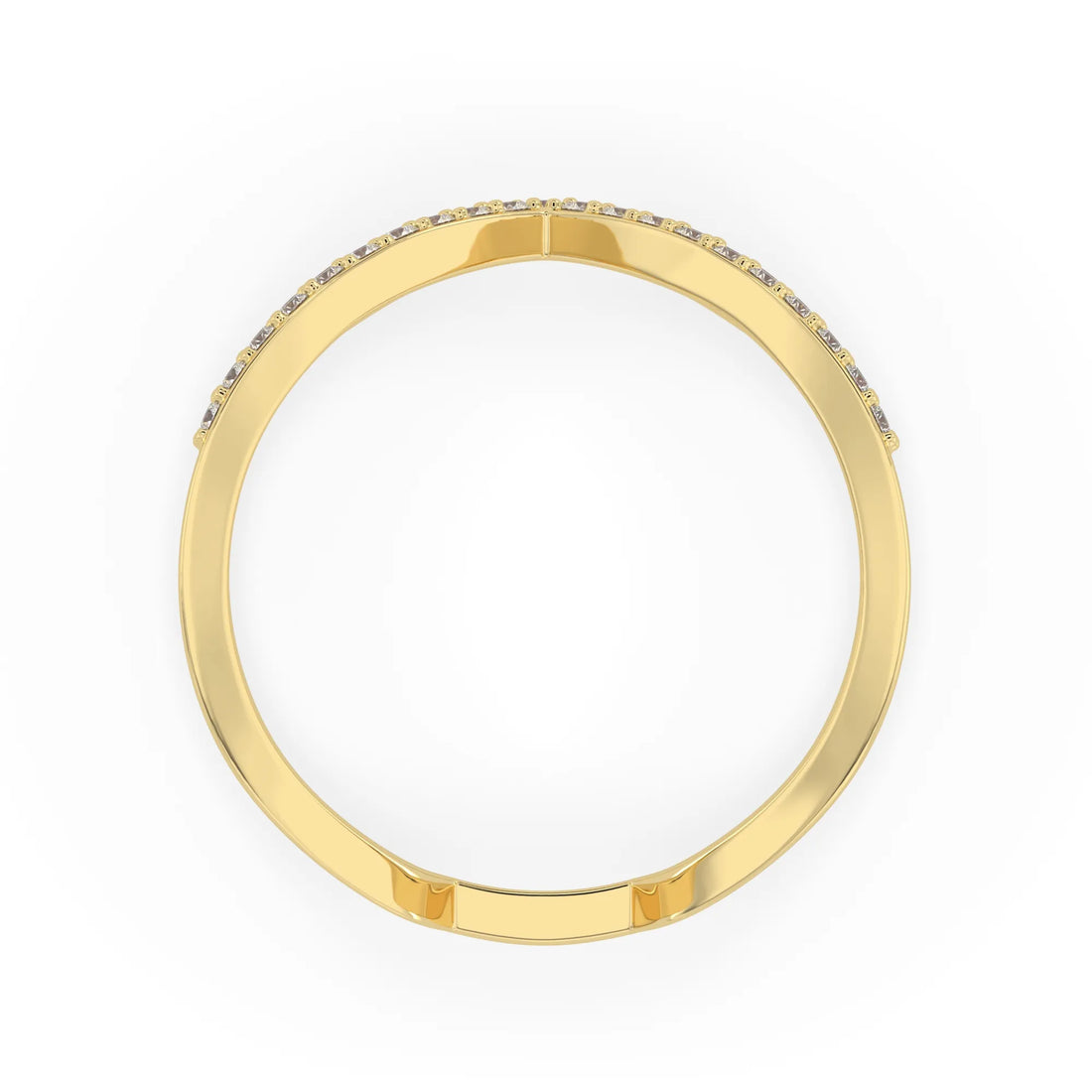 OctaPearl X-Over Stackable Lab Grown Diamond Pavé Engagement Ring