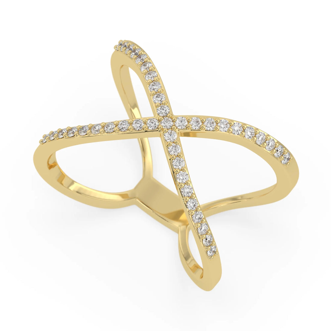 OctaPearl X-Over Stackable Lab Grown Diamond Pavé Engagement Ring