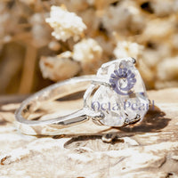 Oval With Half Moon CZ Stone Past Present Future Ring For Wedding