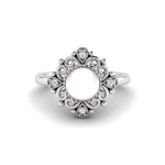 Freshwater Pearl With Round CZ Stone Filigree Work Wedding Proposal Ring