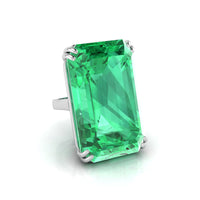 Huge Green Emerald CZ Stone Cocktail Party Wear Ring