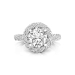 Twisted Halo Round Cut Moissanite Eternity Engagement Or Valentine's Gift Ring