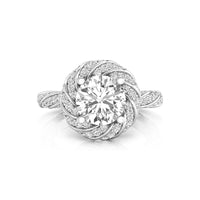 Twisted Halo Round Cut Moissanite Eternity Engagement Or Valentine's Gift Ring