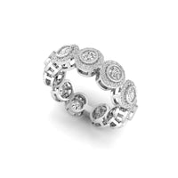 Round Moissanite Halo Eternity Wedding Band For Women