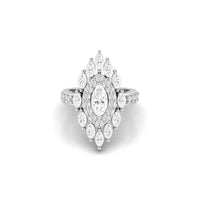 Marquise With Round Cut CZ Stone Halo Cocktail Party Wear Ring By Octa Pearl