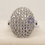 Round Moissanite Split Shank Micro Pave Set Dome Style Engagement Ring