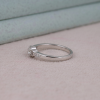 Round Moissanite Double Heart Connected Ring For Wedding Engagement