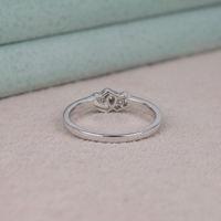 Round Moissanite Double Heart Connected Ring For Wedding Engagement