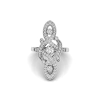 Round Cut Moissanite Milgrain Openwork Vintage Art Nouveau Wedding Ring