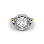 Bezel Set Old European Cut Moissanite Milgrain Art Deco Edwardian Ring