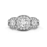 Three-Stone Moissanite Ring With Twisted Shank