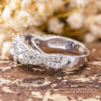 Three-Stone Moissanite Ring With Twisted Shank