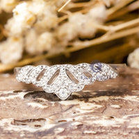 Round Cut Moissanite Princess Or Queen Crown Ring For Birthday Gift ( 1/4 TCW)