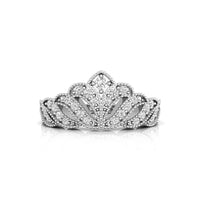 Round Cut Moissanite Princess Or Queen Crown Ring For Birthday Gift