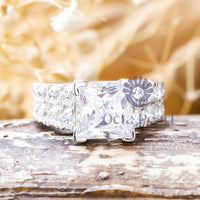 14k Gold Princess-Cut Wedding Ring For Women