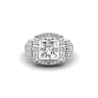 Round Cut Moissanite Antique Art Deco Vintage Look Ring For Women