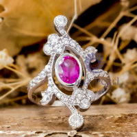 Pink Vintage-Style Nouveau Ring For Women