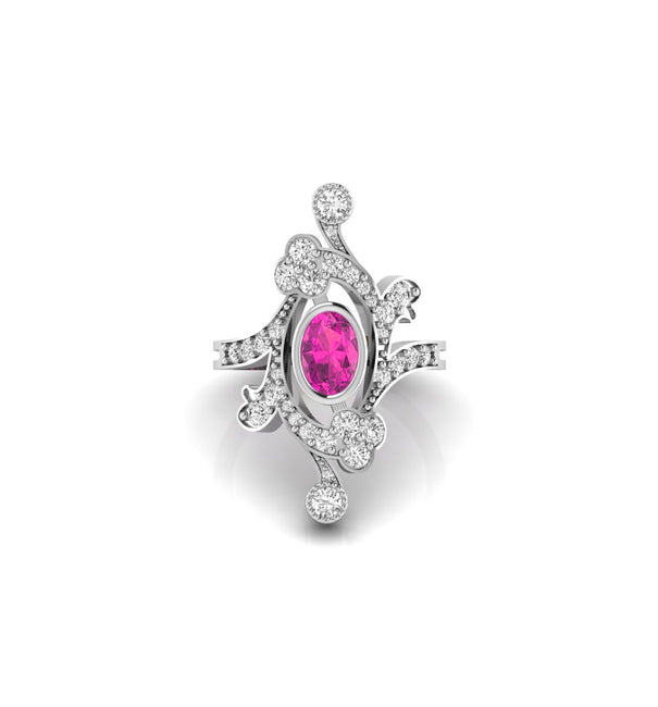 Antique Pink Vintage-Style Nouveau Ring For Women