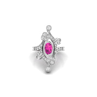 Antique Pink Vintage-Style Nouveau Ring For Women