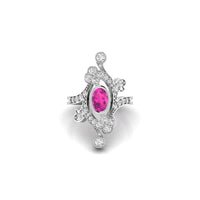Pink CZ Vintage-Style Nouveau Ring For Women