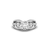 Round Cut Moissanite Unique Shank Wedding Anniversary Gift Ring (2 19/20 TCW)