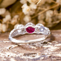 Pink Vintage style Wedding Ring