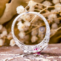 Pink Vintage style Wedding Ring