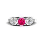 Pink Vintage style Wedding Ring