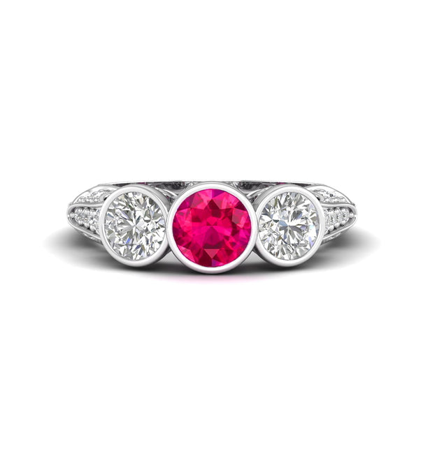 Pink Vintage style Wedding Ring