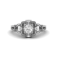 Silver Edwardian Wedding Ring With Milgrain