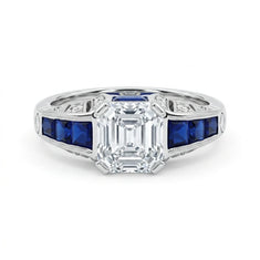 Asscher Cut CZ Vintage Inspired Engagement Ring