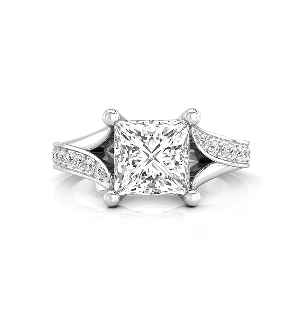 Princess Cut Moissanite Split Shank Engagement Or Christmas Gift Ring