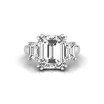 Three Emerald Cut Wedding Ring White gold