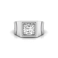 Elegant Round Cut Moissanite Engagement Ring For Men