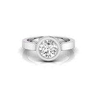 Round Cut Moissanite Bezel Set Solitaire Engagement Ring For Women (1 1/3 TCW)