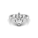 Marquise & Trillion Cut Moissanite Three Stone Engagement Ring For Women