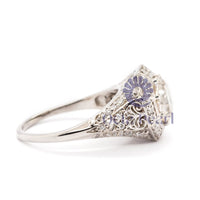 Old European-Cut Octagon Shape Halo Filigree Ring