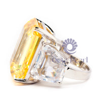 Yellow Square Cocktail Engagement Ring