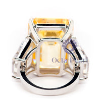 Yellow Square Cocktail Engagement Ring