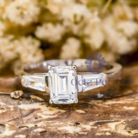 3-Stone Taper Baguette Engagement Ring