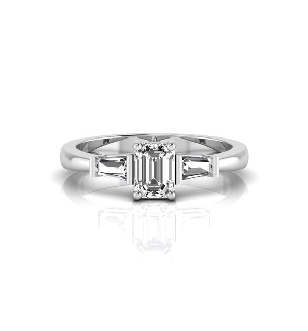 3-Stone Taper Baguette Engagement Ring