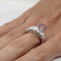 Attractive Marquise Cut CZ Seven Stone Wedding Engagement Ring