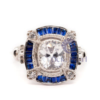 Vintage Style Old Mine Cut Moissanite Ring