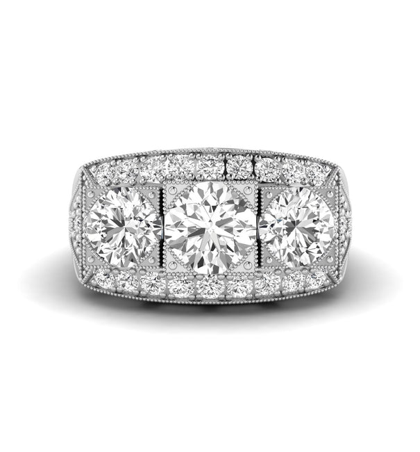 Antique 3-Stone Moissanite Ring