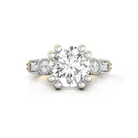 Round Cut Moissanite Milgrain Five Stone Wedding Anniversary Gift Ring