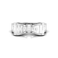 Baguette Cut CZ Stone Channel Setting Bow Engagement Ring